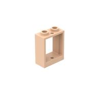 Gobricks GDS-784 Lot de 10 trous pour fenêtre de porte 1 x 2 x 2 rabot 1 trou unique pour verre GDS-784 Compatible avec les blocs de construction Lego Couleur chair clair 032
