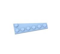 Gobricks Lot de 20 plaques circulaires 6 x 2 cales (gauche) compatibles avec Lego 78443 GDS-2144 Classic Bulk Toy MOC Couleur : bleu clair vif 212