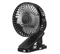 GOBRILLFUN Ventilateur portable polyvalent à clipser : puissant, silencieux, alimenté par batterie ou USB pour le camping, les voiturettes de golf, les poussettes, la maison et le bureau. (4 pouces)