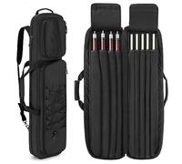 GOBUROUS Sac de Queue de Billard avec De Grandes Poches Aavnt, Sac de Bâtons de Billard Peut en Contenir 4 Parties Avant et 5 Parties Arrières, La Bandoulière Rembourrée Facilitent Le Transport, Noir