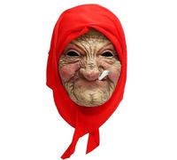 GOBWCOT Masque de grand-mère réaliste effrayant pour vieille femme - Masque effrayant en latex de silicone - Accessoire effrayant pour Halloween et cosplay