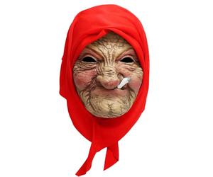 GOBWCOT Masque de grand-mère réaliste effrayant pour vieille femme - Masque effrayant en latex de silicone - Accessoire effrayant pour Halloween et cosplay
