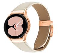 GOBY Bracelet Galaxy Watch Active/Active 2 40mm 44mm, 20mm Cuir Bracelets de Remplacement pour Samsung Galaxy Watch 7/FE/6/5/4 40mm 44mm/4 Classic 42mm 46mm (BLANC)