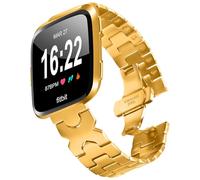 GOBY Bracelets compatibles avec Fitbit Versa 4/Sense 2, bracelet de rechange en acier inoxydable pour Sense 2/Versa 4, Acier inoxydable (OR)