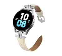 GOBY Cuir Bracelet Compatible avec Samsung Galaxy Watch 7/4/6/5 40mm 44mm, Watch 6/4 Classic 43mm 47mm 42mm 46mm, 5 Pro 45mm Femme, 20mm Bracelet Remplacement Cuir (Z-BLANC)