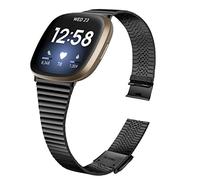GOBY Métal Bracelet Compatible avec Fitbit Versa 3/ Versa 4, Remplacement Acier Inoxydable Bracelet pour Fitbit Sense 2/Sense Smartwatch (NOIR)
