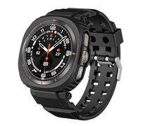 GOBY Rugged Armor Coque avec Bracelet Compatible avec Samsung Galaxy Watch 7 Ultra 47mm (2024) (NOIR)