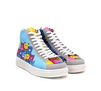 GOBY Sneaker Boots - Bottines montantes véganes pour femmes faites à la main avec imprimé - Mode tendance - Confortables - Durables avec une finition multicolore - Résistantes en extérieur