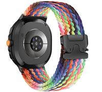 GOBY Tressé Bracelet en Nylon Compatible avec Samsung Galaxy Watch 8 40/44MM, Réglable Boucles Latérales en Métal Sport Hommes Femmes Bande de Rechange (ROSE NOIR)