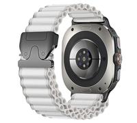 GOBY Tressé Bracelet en Nylon Compatible avec Samsung Galaxy Watch 8 Classic Bracelet, Réglable Boucles Latérales en Métal Sport Hommes Femmes Bande de Rechange (BLANC)