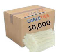 Gocableties - Collier de Serrage en Nylon - 100 mm x 2,5 mm - Blanc - Attache Câble Petit Format - Serre-Câbles - Lot de 10,000 Pièces