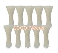 Gocableties - Collier de Serrage en Nylon - 100 mm x 2,5 mm - Blanc - Attache Câble Petit Format - Serre-Câbles - Lot de 1,000 Pièces