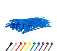 Gocableties - Collier de Serrage en Nylon - 100 mm x 2,5 mm - Bleu - Attache Câble Petit Format - Serre-Câbles - Lot de 100 Pièces