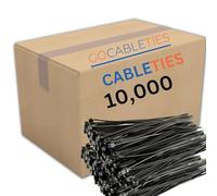 Gocableties - Collier de Serrage en Nylon - 100 mm x 2,5 mm - Noir - Attache Câble Petit Format - Serre-Câbles - Lot de 10,000 Pièces