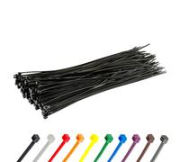 Gocableties - Collier de Serrage en Nylon - 200 mm x 2,5 mm - Noir - Attache Câble Résistant aux UV - Serre-Câbles - Lot de 100 Pièces
