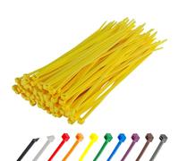 Gocableties - Collier de Serrage en Nylon - 200 mm x 4,8 mm - Jaune - Attache Câble Résistant aux UV - Serre-Câbles - Lot de 100 Pièces