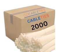 Gocableties - Collier de Serrage en Nylon - 300 mm x 4,8 mm - Blanc - Attache Câble Résistant aux UV - Serre-Câbles - Lot de 2,000 Pièces