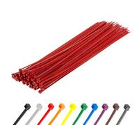 Gocableties - Collier de Serrage en Nylon - 370 mmx 4,8 mm - Rouge - Attache Câble Long - Serre-Câbles - Lot de 100 Pièces