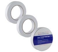 GOCABLETIES Ruban Adhésif Double Face - 33 mètres x 25 mm - Rouleau de Ruban Adhésif Double Face de Bonne Qualité, de, blanc, 3 Rouleaux