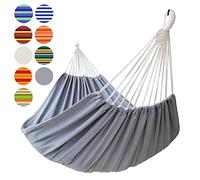 GOCAN hamac 2 Places hamac 2 Personnes Toile 220x150cm Longueur Totale 330cm Charge 250kg Double hamac pour Jardin d'interieur/Exterieur Gris