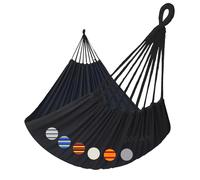 GOCAN Hamac double extra large pour 2 personnes, 330 x 150 cm, capacité de charge de 272,2 kg, en toile de coton pour terrasse, porche, jardin, cour, extérieur et intérieur, XXL (noir)