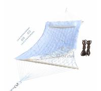 GOCAN Hamac en maille, corde de coton avec chaînes rembourrées, crochets et sangles d'arbre pour supports de 2,7 m à 4,6 m pour extérieur, intérieur, patio, cour