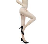GOCBOBO Collants Brillants a L'Huile Pour Femme Collants Résistant Sexy Semi-Transparent à Taille Haute Collant Femme Plus Taille Beige
