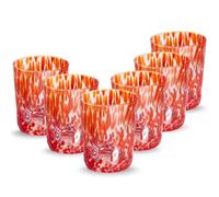 Gocce di Murano 6 verres à eau travaillés selon la tradition des artisans de Murano, verre soufflé et travaillé à la main 300 ml - verres à eau verre arc-en-ciel pluie