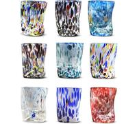 Gocce di Murano 6 verres à eau travaillés selon la tradition des artisans de Murano, verre soufflé et travaillé à la main 300 ml - Verres à eau élégants et précieux