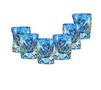 Gocce di Murano 6 verres à eau travaillés selon la tradition des artisans de Murano, verre soufflé et travaillé à la main 300 ml - Verres à eau élégants et précieux