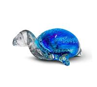 GOCCE DI MURANO figurine animale en verre de Murano artisanat verre soufflé (Tartuga bleu)