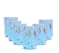 Gocce di Murano Lot de 6 verres à eau en verre éthéré, verre soufflé et travaillé à la main 300 ml
