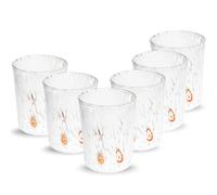 Gocce di Murano Lot de 6 verres à eau fabriqués selon la tradition des artisans de Murano, verre soufflé et travaillé à la main, 300 ml, verres à eau en verre arc-en-ciel pluie