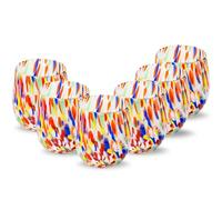 Gocce di Murano Lot de 6 verres à eau travaillés selon la tradition des artisans de Murano, verre soufflé et travaillé à la main, 300 ml - verres à eau, verre arc-en-ciel, pluie