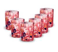 Gocce di Murano Lot de 6 verres à liqueur Shot précipitations arc-en-ciel fabriqués à la main selon la tradition des artisans de Murano colorés emballage verres élégants et précieux fabriqués en