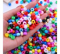 Gocelyn Lot de 3500 perles poney en plastique multicolore avec grand trou pour la fabrication de bracelets et de colliers, pour loisirs créatifs, bijoux Kandi, tressage de cheveux