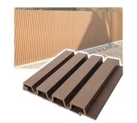 GOCHUSX Brise-Vue en Bois Composite, Dalles De Terrasse Emboîtables pour Extérieur, Clôture Décorative pour Murs Extérieurs pour Jardin, Patio Et Arrière-Cour(Brun,21.9x140cm(8.6x55.1in))