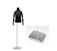 GOCHUSX Buste De Mannequin pour Présentation, Forme De Couture avec Base Métallique, Présentoir en Plastique Léger, Hauteur Réglable(6A-2)