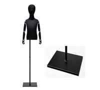 GOCHUSX Buste De Mannequin pour Présentation, Forme De Couture avec Base Métallique, Présentoir en Plastique Léger, Hauteur Réglable(4C-3)