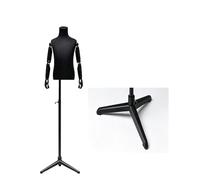 GOCHUSX Buste De Mannequin pour Présentation, Forme De Couture avec Base Métallique, Présentoir en Plastique Léger, Hauteur Réglable(4D-2)