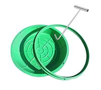 GOCHUSX Couvercle De Regard Rond Et Son Cadre, Couvercle De Drain Encastré pour Gazon avec Cadre en Résine, Couvercles Encastrés pour Grands Bassins pour Parcs(Green-1PC,50x12cm)