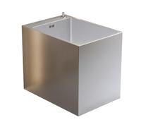 GOCHUSX Évier À Balais Commerciaux, Bac À Balais Portable en Acier Inoxydable avec Bouton, Armoire À Balais sur Pied pour Buanderie, Cuisine, Garage Et Restaurant(Beige,40x40x45cm)