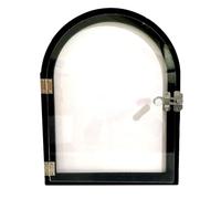 GOCHUSX Guichet De Concession pour Food Truck, Vitrine De Service Traiteur en Acrylique, Vitrines De Service pour Pâtisseries pour Plats Braisés, Charcuterie(Zwart,44x54cm)