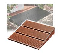 GOCHUSX Marchepied en Bois, Plateforme Robuste Et Mobile avec Barre Transversale Renforcée, Marchepied De Porche en Acier Carbonisé pour Jardin, Mariage, Hôtel(Brun,80x60x25cm)