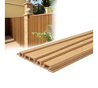 GOCHUSX Panneaux De Clôture en Composite Bois-Plastique, Bardage Décoratif À Lattes, Revêtement Mural Extérieur Résistant pour Balcon, Salon, Bureau Ou Terrasse(Wood Color,21.9x160cm)