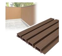 GOCHUSX Panneaux De Clôture en Composite, Clôture De Jardin pour L'intimité en Extérieur, Revêtement Mural Résistant en Bois-Plastique pour Terrasse, Cour Arrière(Brun,21.9x140cm)