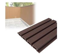 GOCHUSX Panneaux De Clôture en Composite, Clôture De Jardin pour L'intimité en Extérieur, Revêtement Mural Résistant en Bois-Plastique pour Terrasse, Cour Arrière(Dark Brown,21.9x140cm)