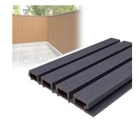GOCHUSX Panneaux De Clôture en Composite, Clôture De Jardin pour L'intimité en Extérieur, Revêtement Mural Résistant en Bois-Plastique pour Terrasse, Cour Arrière(Gris foncé,21.9x120cm)