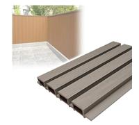 GOCHUSX Panneaux De Clôture en Composite, Clôture De Jardin pour L'intimité en Extérieur, Revêtement Mural Résistant en Bois-Plastique pour Terrasse, Cour Arrière(Grey,21.9x170cm)