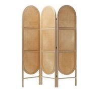 GOCHUSX Paravent Pliable pour Séparer Les Pièces, Paravent Individuel en Rotin Tressé À La Main, Paravent en Bois À Double Charnière pour Bureau, Chambre Ou Salle(Wood Color,50x160cm-3PCS)